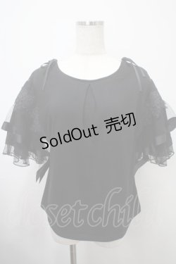 画像1: axes femme / 袖レースアップトップス M 黒 Y-25-03-10-086-AX-TO-SZ-ZY