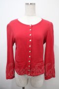 Jane Marple / スナップボタンカットカーディガン M 赤 Y-25-03-10-088-JM-TO-SZ-ZY