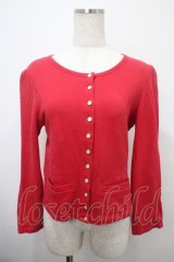 Jane Marple / スナップボタンカットカーディガン M 赤 Y-25-03-10-088-JM-TO-SZ-ZY