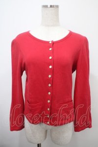 Jane Marple / スナップボタンカットカーディガン M 赤 Y-25-03-10-088-JM-TO-SZ-ZY