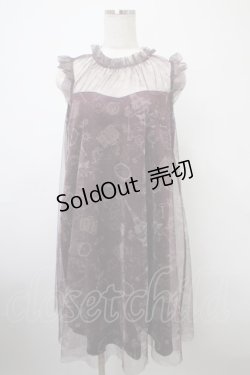 画像1: axes femme / トラベルチュール重ねワンピース M ワイン Y-25-03-10-096-AX-OP-SZ-ZY