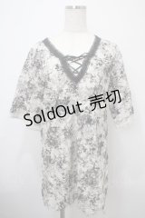 axes femme / レースアップチュニック M 黒 Y-25-03-10-098-AX-OP-SZ-ZS