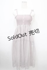 axes femme POETIQUE / シャーリングレースキャミワンピース M ピンク Y-25-03-10-099-AX-OP-SZ-ZS