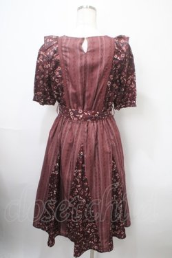 画像2: axes femme / パッチワーク柄フリルワンピ M ワイン Y-25-03-10-101-AX-OP-SZ-ZS