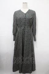 an another angelus / コルセット切替小花柄ロングワンピース F ネイビー Y-25-03-10-104-CA-OP-SZ-ZY