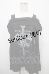 SEX POT ReVeNGe / ROYAL CROWN SHOULDER デザインカットソー L 黒 Y-25-03-10-106-SP-TO-SZ-ZY