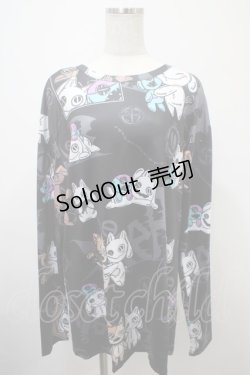 画像1: NieR Clothing / 総柄プリントロンT F 黒 Y-25-03-10-114-PU-TO-SZ-ZY