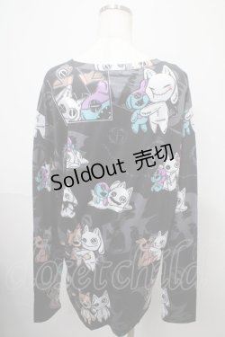 画像2: NieR Clothing / 総柄プリントロンT F 黒 Y-25-03-10-114-PU-TO-SZ-ZY