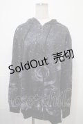 NieR Clothing / 総柄パーカー  黒 Y-25-03-10-115-PU-TO-SZ-ZY