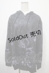 NieR Clothing / 総柄パーカー  黒 Y-25-03-10-115-PU-TO-SZ-ZY