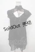 Ozz Croce / 龍プリントメッシュレイヤードチュニック  黒 Y-25-03-10-122-OO-TO-SZ-ZY