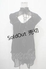 Ozz Croce / 龍プリントメッシュレイヤードチュニック  黒 Y-25-03-10-122-OO-TO-SZ-ZY