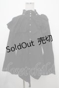 Ozz Croce / スタンドカラーランダムフリルブラウス  黒 Y-25-03-10-123-OO-BL-SZ-ZY