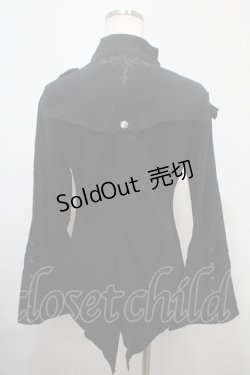画像2: Ozz Croce / スタンドカラーランダムフリルブラウス  黒 Y-25-03-10-123-OO-BL-SZ-ZY