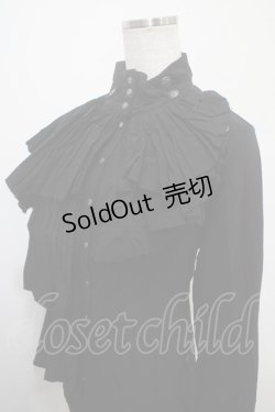 画像3: Ozz Croce / スタンドカラーランダムフリルブラウス  黒 Y-25-03-10-123-OO-BL-SZ-ZY