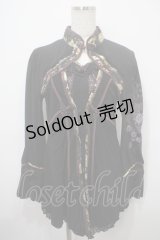 Ozz oneste / メッシュ重ねチャイナチュニック  黒 Y-25-03-10-126-OO-OP-SZ-ZY