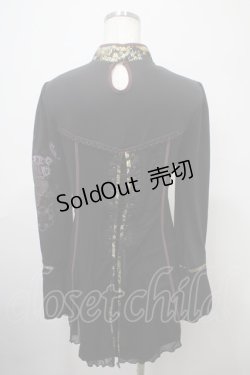 画像2: Ozz oneste / メッシュ重ねチャイナチュニック  黒 Y-25-03-10-126-OO-OP-SZ-ZY