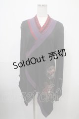 Ozz oneste / 着物衿ニットチュニ  黒 Y-25-03-10-127-OO-OP-SZ-ZY