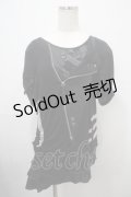 Ozz conte / 重ね着風アシメトップス  黒 Y-25-03-10-128-OO-TO-SZ-ZY