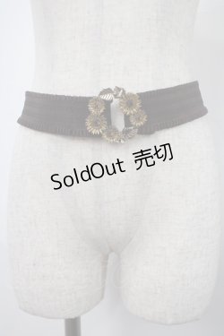 画像1: axes femme / 向日葵リースゴムベルト  茶 Y-25-03-10-016-AX-ZA-SZ-ZY