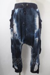 Ozz Croce / ムラ染サルエルパンツ  青 Y-25-03-10-134-OO-PA-SZ-ZY