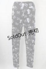 NieR Clothing / プリントレギンスパンツ  黒 Y-25-03-10-135-PU-PA-SZ-ZY