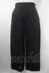 axes femme / レース切替麻調コットンパンツ L 黒 Y-25-03-10-139-AX-PA-SZ-ZY
