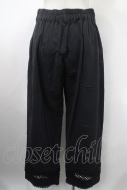 画像2: axes femme / レース切替麻調コットンパンツ L 黒 Y-25-03-10-139-AX-PA-SZ-ZY