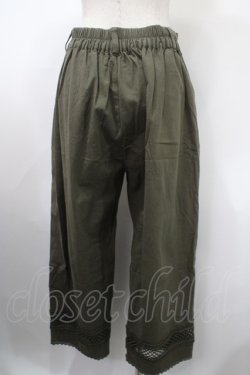 画像2: axes femme / レース切替麻調コットンパンツ F グリーン Y-25-03-10-140-AX-PA-SZ-ZT125