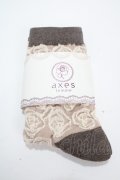 axes femme / ローズ柄ソックス  モカ Y-25-03-10-020-AX-ZA-SZ-ZY