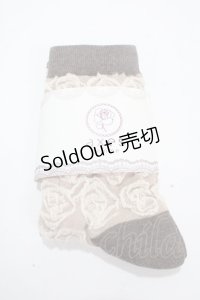 axes femme / ローズ柄ソックス  モカ Y-25-03-10-020-AX-ZA-SZ-ZY