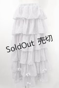 Ank Rouge / ドットドビーティアードロングスカート M ブルー Y-25-03-10-148-CA-SK-SZ-ZY