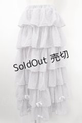 Ank Rouge / ドットドビーティアードロングスカート M ブルー Y-25-03-10-148-CA-SK-SZ-ZY