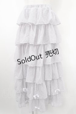 画像1: Ank Rouge / ドットドビーティアードロングスカート M ブルー Y-25-03-10-148-CA-SK-SZ-ZY