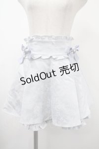 Ank Rouge / ふくれジャガードリボンスカパン M サックス Y-25-03-10-149-CA-SK-SZ-ZY