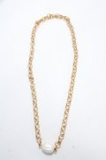 axes femme / チェーン使い淡水パールネックレス  ゴールド Y-25-03-10-029-AX-AC-SZ-ZY