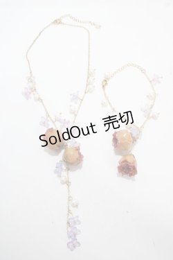 画像1: axes femme / 薔薇×パールブレスレット  ゴールド Y-25-03-10-030-AX-AC-SZ-ZY