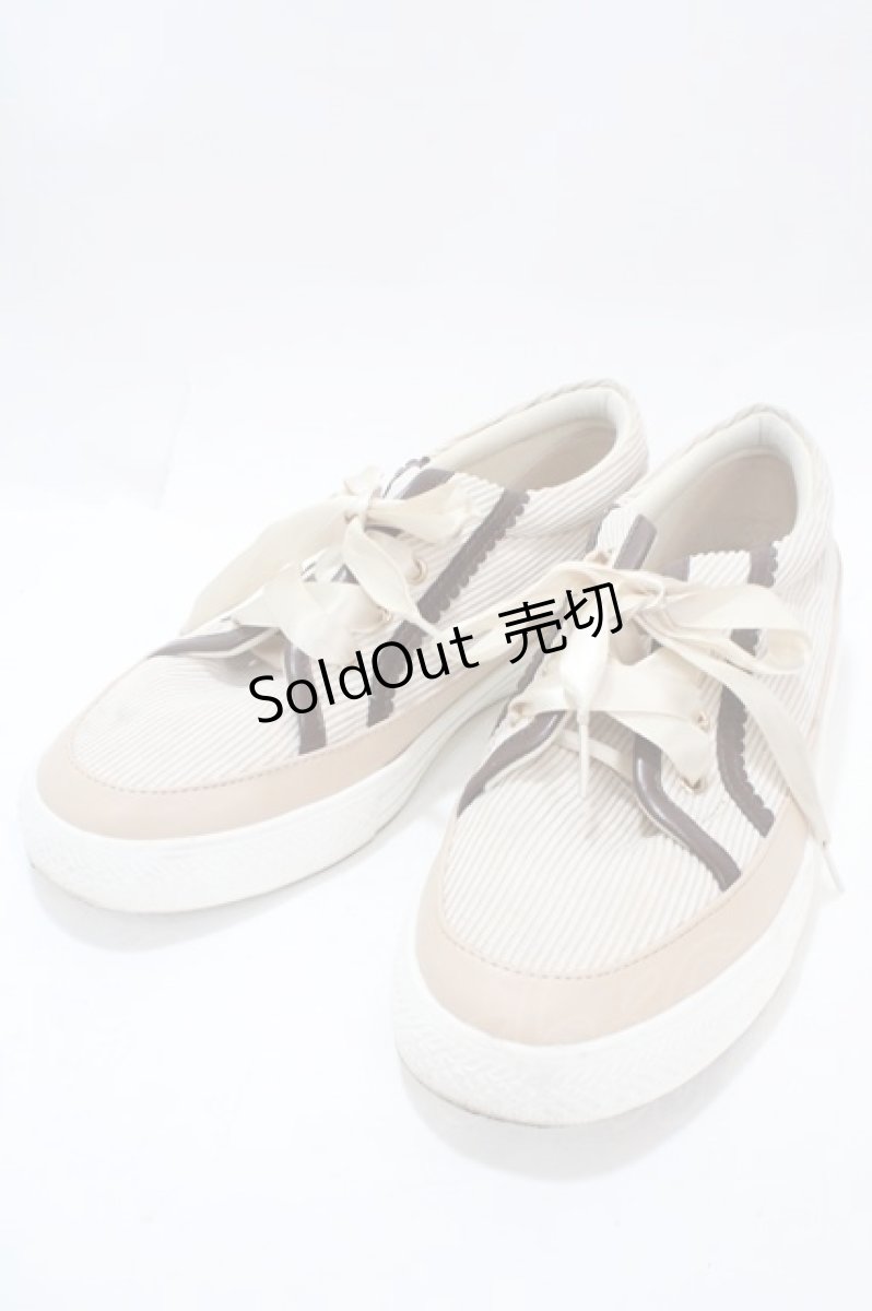 画像1: 【SALE】axes femme / コーデュロイスニーカー L ベージュ Y-25-03-10-049-AX-SH-SZ-ZTK022 (1)