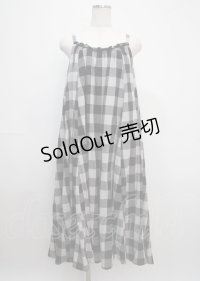 axes femme / ブロックチェック柄キャミワンピース F 黒 Y-25-03-11-055-AX-OP-SZ-ZS