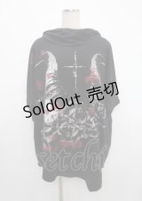 SEX POT ReVeNGe / プリントBIGカットソー F 黒×赤 Y-25-03-11-008-SP-TO-SZ-ZY