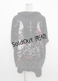 SEX POT ReVeNGe / プリントBIGカットソー F 黒×赤 Y-25-03-11-008-SP-TO-SZ-ZY