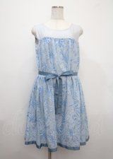 Jane Marple / リボンレースノースリーブワンピース M サックス Y-25-03-11-058-JM-OP-SZ-ZY