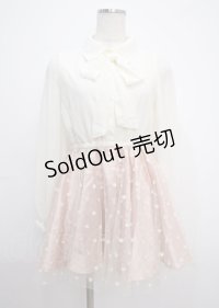 LIZ LISA / ドットチュール切替ワンピース 0 オフ×ピンク Y-25-03-11-064-LO-OP-SZ-ZY