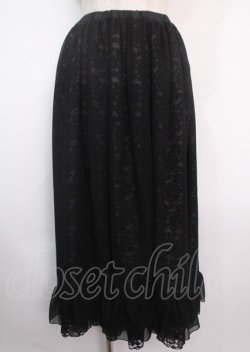 画像1: MARBLE / バッスルレース付きスカラップレースロングスカート  黒 Y-25-03-11-079-GO-SK-SZ-ZY