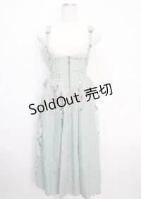 Ozz oneste / 菊華蝶柄袴スカート  ミントグリーン Y-25-03-11-082-OO-SK-SZ-ZY