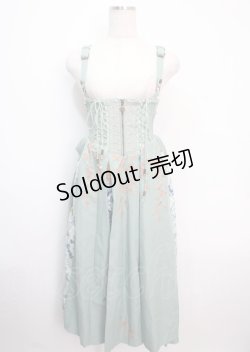 画像1: Ozz oneste / 菊華蝶柄袴スカート  ミントグリーン Y-25-03-11-082-OO-SK-SZ-ZY
