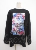 TRAVAS TOKYO / Glutton cat L/S tee F ブラック Y-25-03-11-012-PU-TO-SZ-ZY