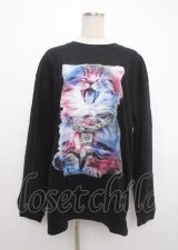 TRAVAS TOKYO / Glutton cat L/S tee F ブラック Y-25-03-11-012-PU-TO-SZ-ZY