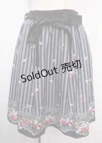 axes femme POETIQUE / ストロベリーリボンスカート M 黒 Y-25-03-11-092-AX-SK-SZ-OS
