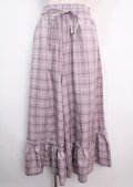 axes femme POETIQUE / 裾フリルチェックパンツ M ラベンダー Y-25-03-11-095-AX-PA-SZ-ZT173